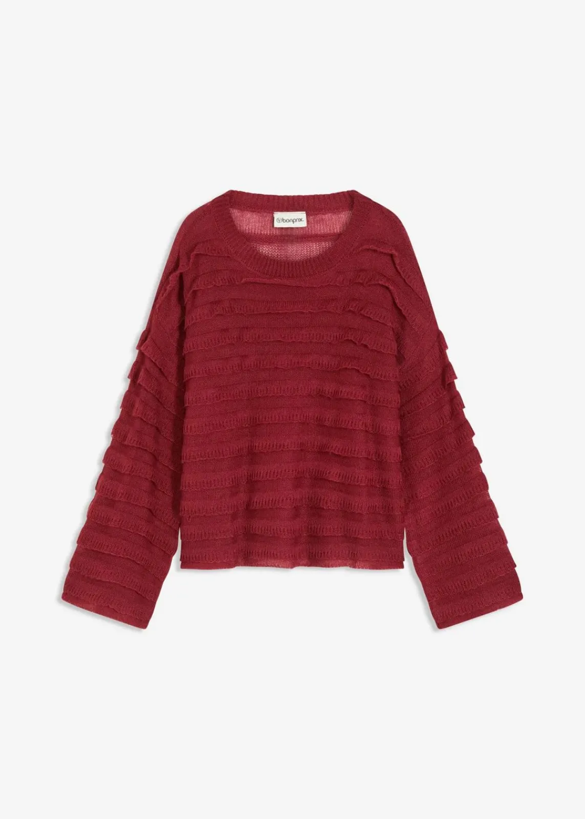 bonprix Bekleidung·Umstandsmode|Strickmode^Oversize-Pullover, semi-transparent pflaumenrot
