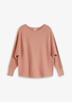 bonprix Pullover & Strickjacken|Bekleidung·Jeans^Oversize-Ripp-Pullover rosé meliert