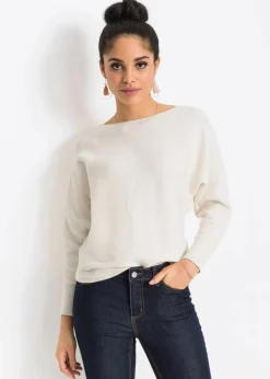 bonprix Bekleidung·Umstandsmode|Strickmode^Oversize-Ripp-Pullover cremeweiss