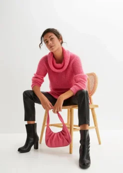 bonprix Bekleidung·Umstandsmode|Bekleidung·Jeans^Oversize-Rollkragenpullover pink