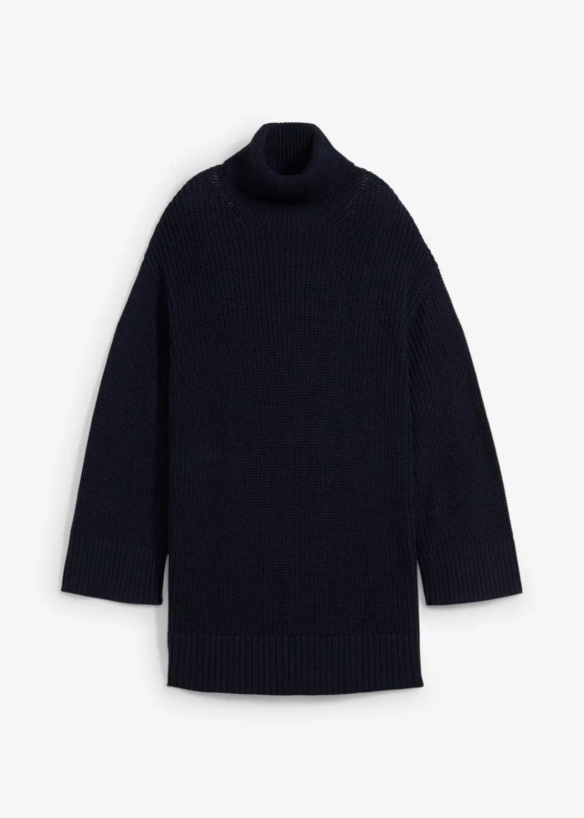 bonprix Bekleidung·Umstandsmode|Strickmode^Oversize-Rollkragenpullover aus Baumwoll-Mix dunkelblau
