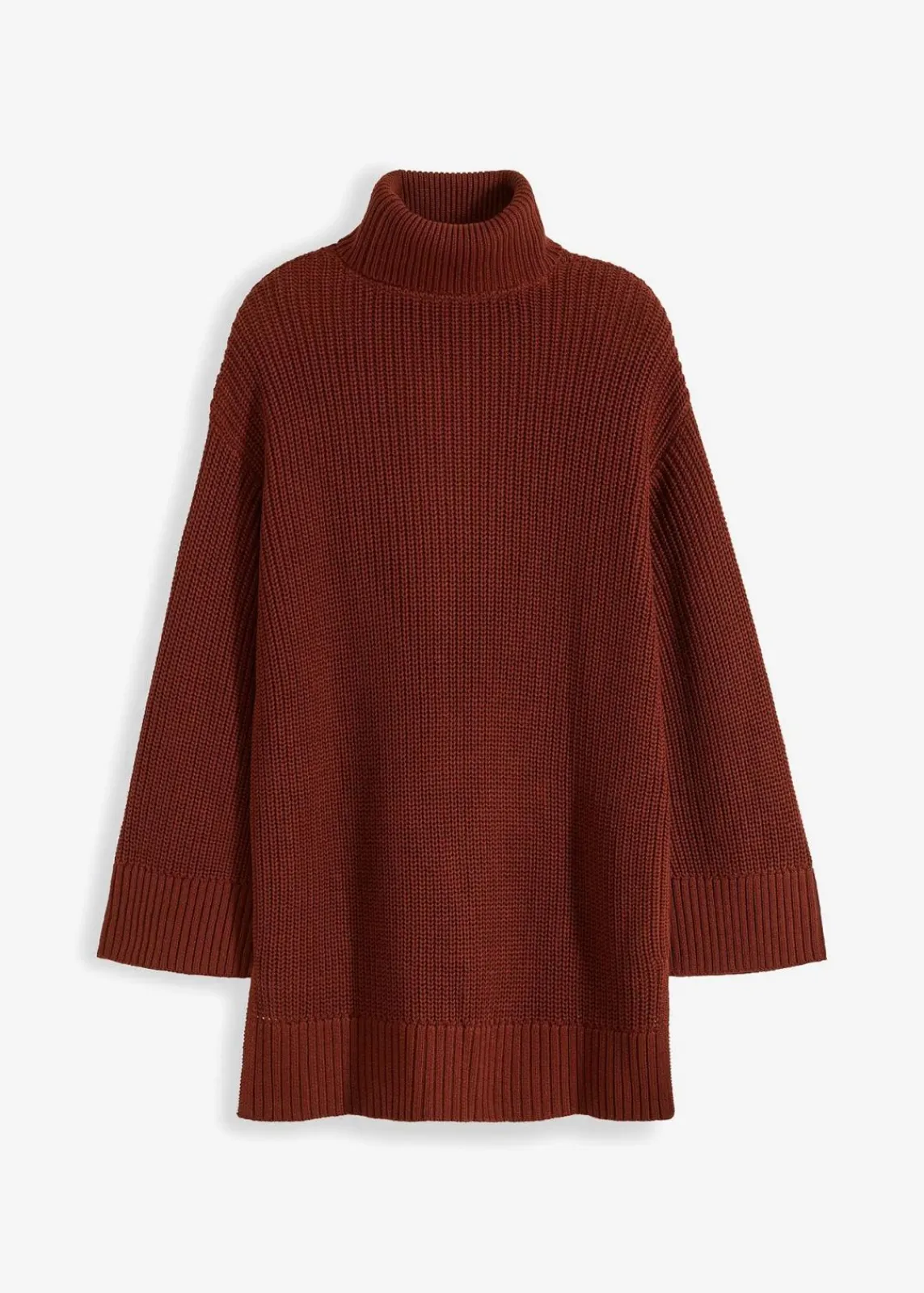 bonprix Bekleidung·Umstandsmode|Strickmode^Oversize-Rollkragenpullover aus Baumwoll-Mix mahagonibraun