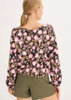 bonprix Shirts & Tops^Oversize-Shirt schwarz geblümt