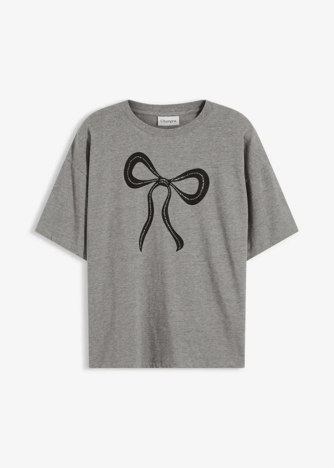 bonprix Nachhaltigere Materialien|Shirts & Tops^Oversize-Shirt grau meliert bedruckt