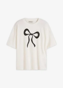 bonprix Shirts & Tops|Nachhaltigere Materialien^Oversize-Shirt wollweiß bedruckt