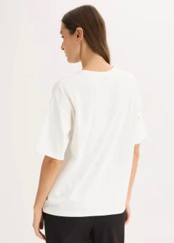 bonprix Shirts & Tops|Nachhaltigere Materialien^Oversize-Shirt wollweiß bedruckt