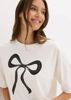 bonprix Shirts & Tops|Nachhaltigere Materialien^Oversize-Shirt wollweiß bedruckt
