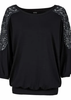 bonprix Nachhaltigere Materialien|Shirts & Tops^Oversize-Shirt aus Viskose-Mix schwarz