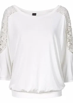bonprix Shirts & Tops|Nachhaltigere Materialien^Oversize-Shirt aus Viskose-Mix wollweiß