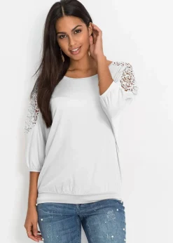 bonprix Shirts & Tops|Nachhaltigere Materialien^Oversize-Shirt aus Viskose-Mix wollweiß
