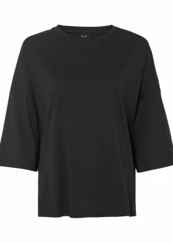bonprix Shirts & Tops|Nachhaltigere Materialien^Oversize-Shirt aus elastischem Bio-Baumwoll-Mix schwarz