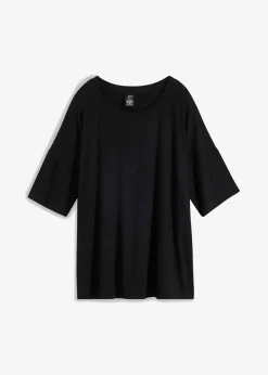 bonprix Nachhaltigere Materialien|Shirts & Tops^Oversize-Shirt aus fließender Viskose schwarz