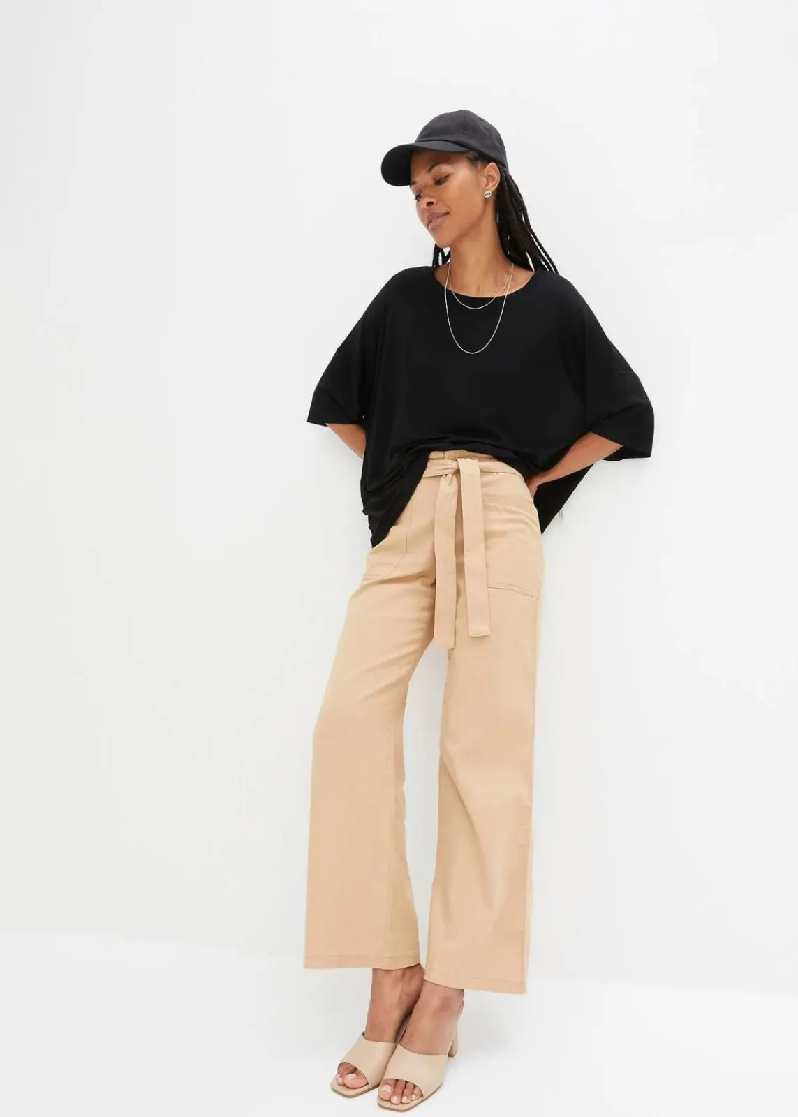 bonprix Nachhaltigere Materialien|Shirts & Tops^Oversize-Shirt aus fließender Viskose schwarz
