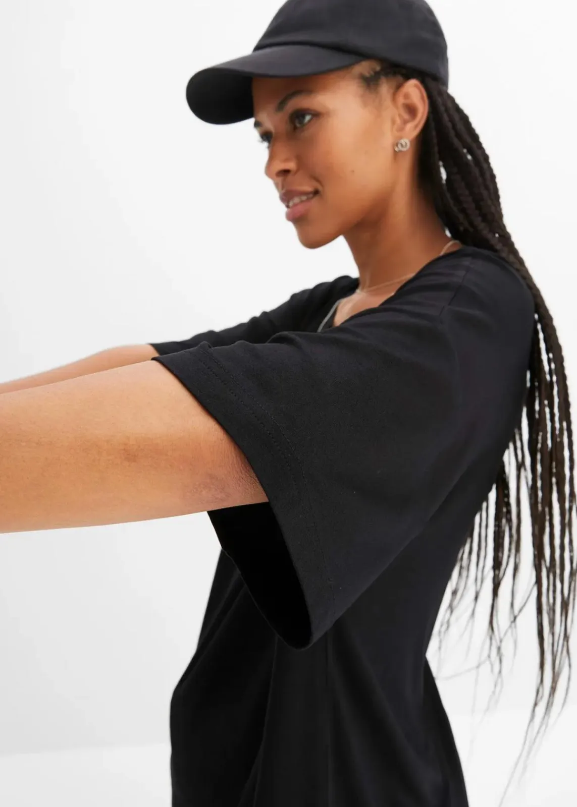 bonprix Nachhaltigere Materialien|Shirts & Tops^Oversize-Shirt aus fließender Viskose schwarz