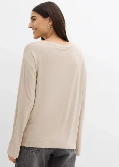 bonprix Shirts & Tops^Oversize-Shirt aus fließendem Viskose-Elasthan-Mix sand