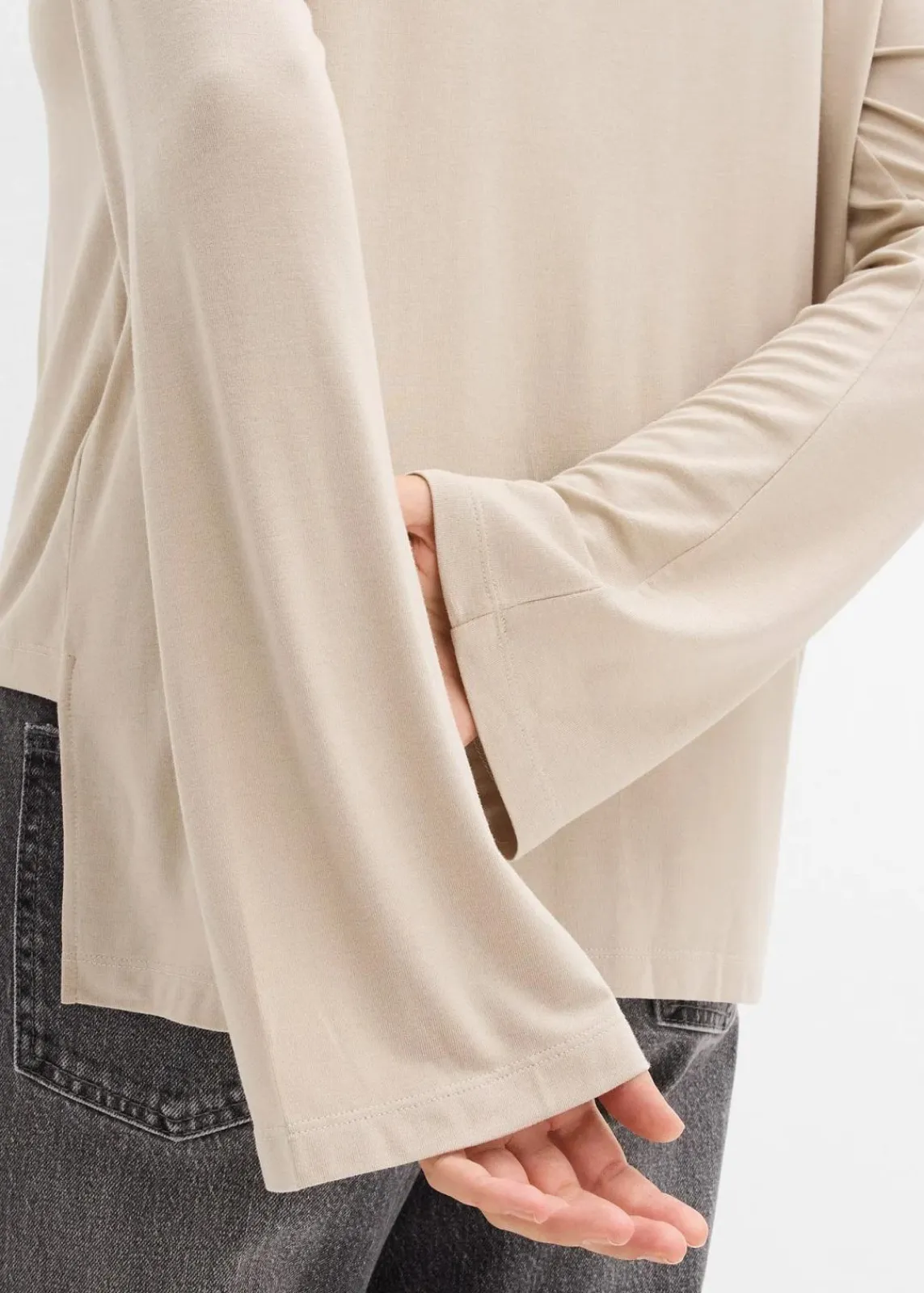 bonprix Shirts & Tops^Oversize-Shirt aus fließendem Viskose-Elasthan-Mix sand