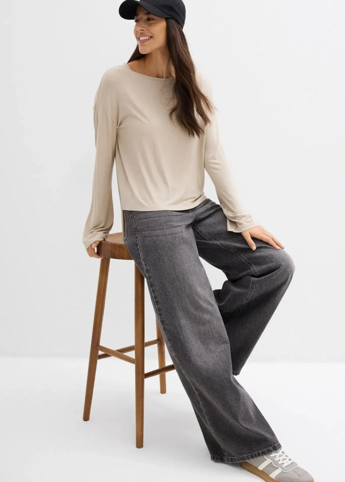 bonprix Shirts & Tops^Oversize-Shirt aus fließendem Viskose-Elasthan-Mix sand