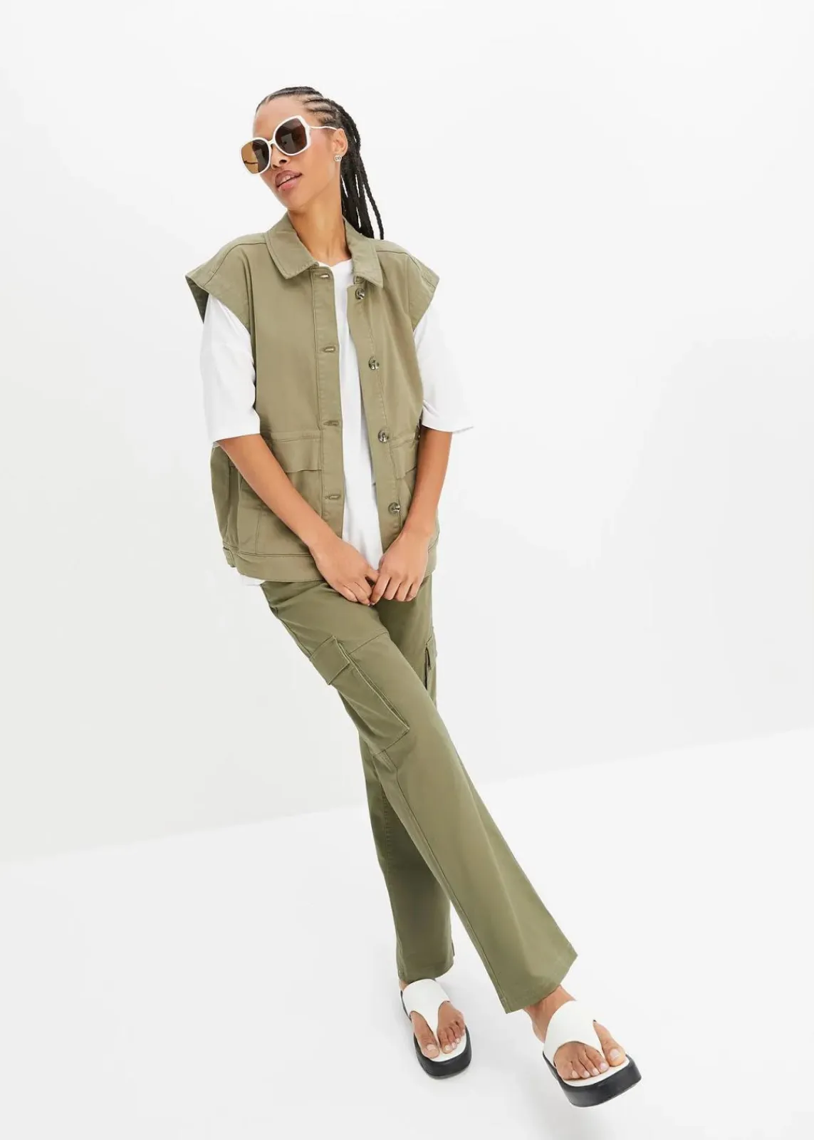 bonprix Shirts & Tops|Nachhaltigere Materialien^Oversize-Shirt aus fließender Viskose weiß
