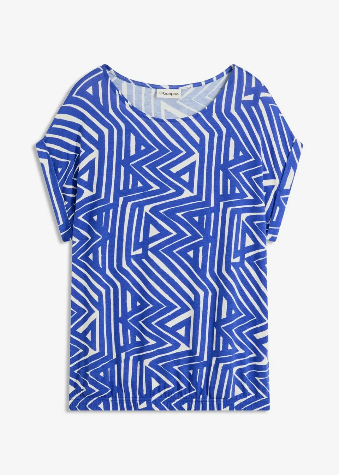bonprix Shirts & Tops|Nachhaltigere Materialien^Oversize-Shirt aus fließendem Viskose-Mix saphirblau/naturbeige
