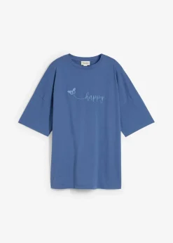 bonprix Nachhaltigere Materialien|Shirts & Tops^Oversize-Shirt aus reiner Bio-Baumwolle jeansblau used