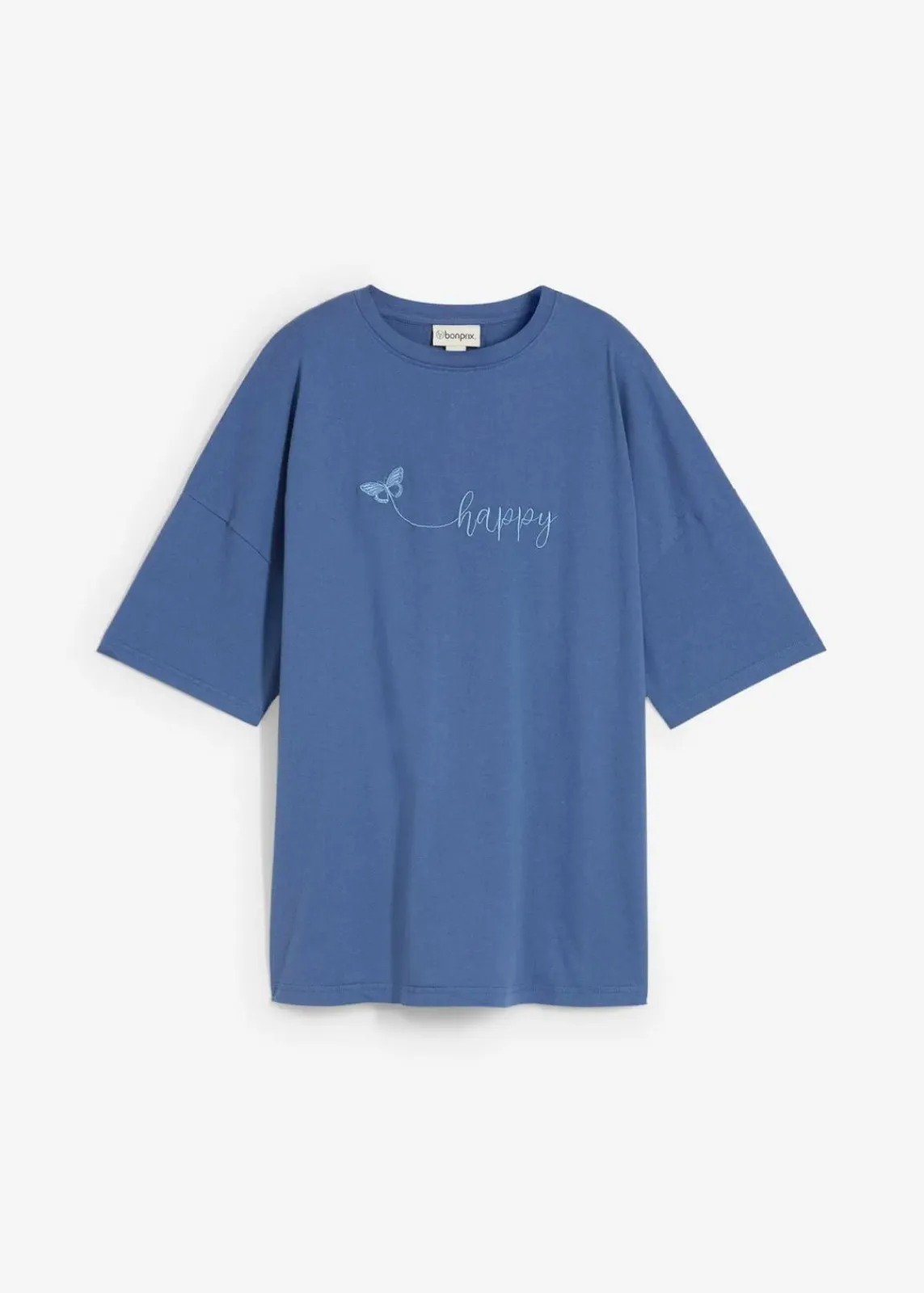 bonprix Nachhaltigere Materialien|Shirts & Tops^Oversize-Shirt aus reiner Bio-Baumwolle jeansblau used