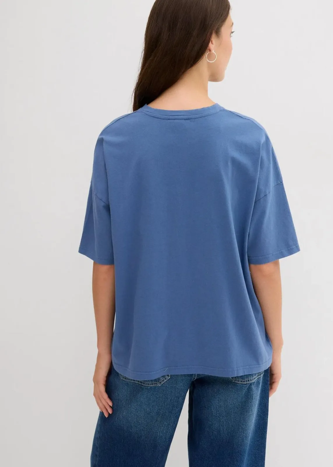bonprix Nachhaltigere Materialien|Shirts & Tops^Oversize-Shirt aus reiner Bio-Baumwolle jeansblau used