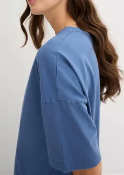 bonprix Nachhaltigere Materialien|Shirts & Tops^Oversize-Shirt aus reiner Bio-Baumwolle jeansblau used