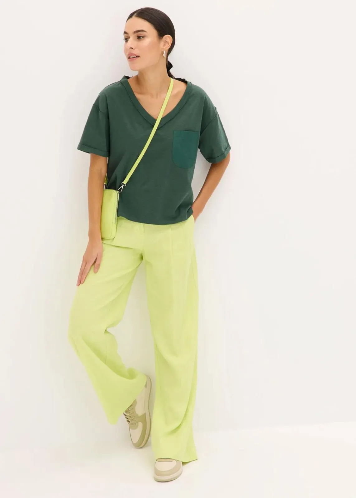 bonprix Shirts & Tops^Oversize-Shirt aus reiner Baumwolle schattengrün