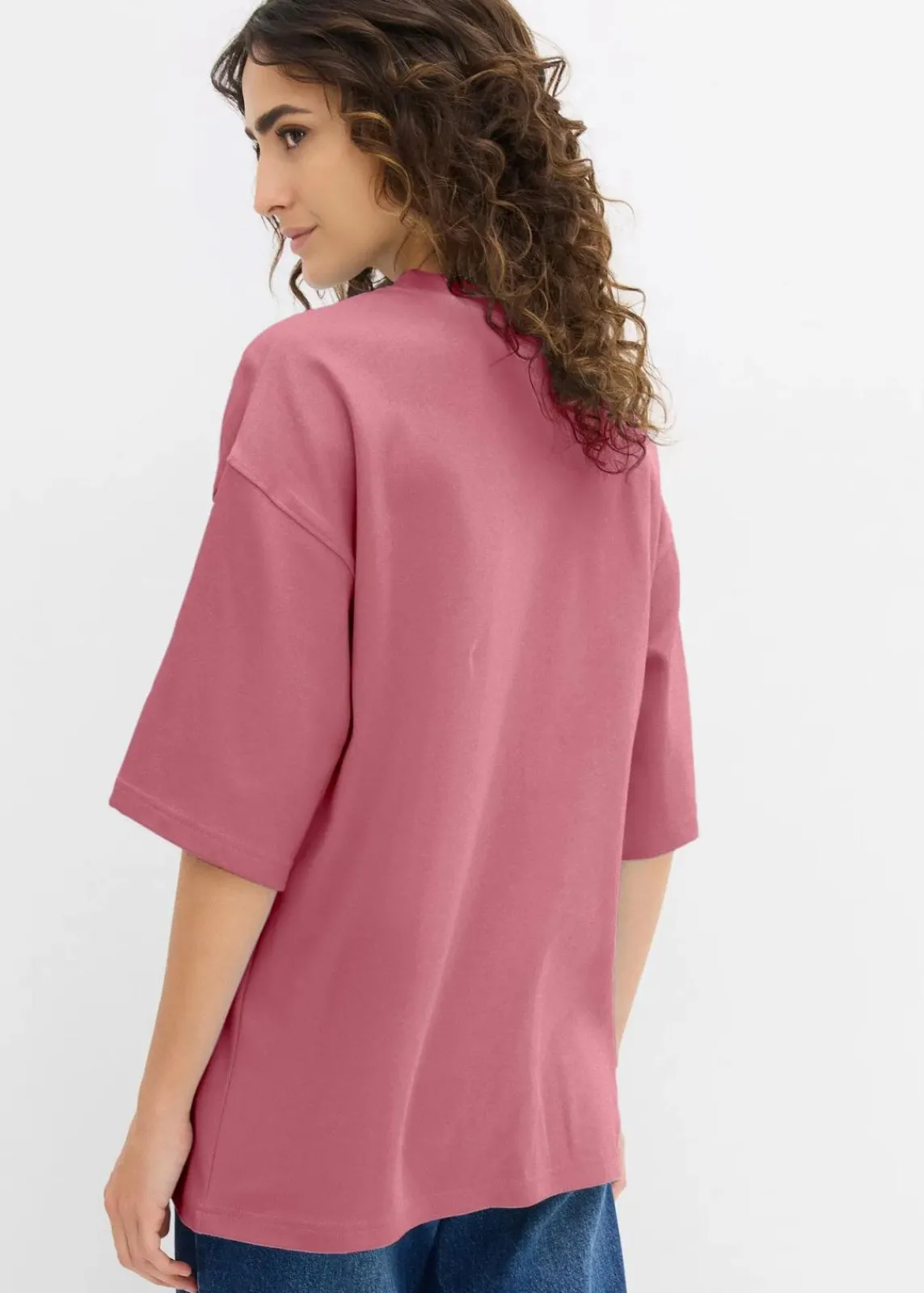 bonprix Basics|Shirts & Tops^Oversize-Shirt aus reiner schwerer Bio-Baumwolle softbeere