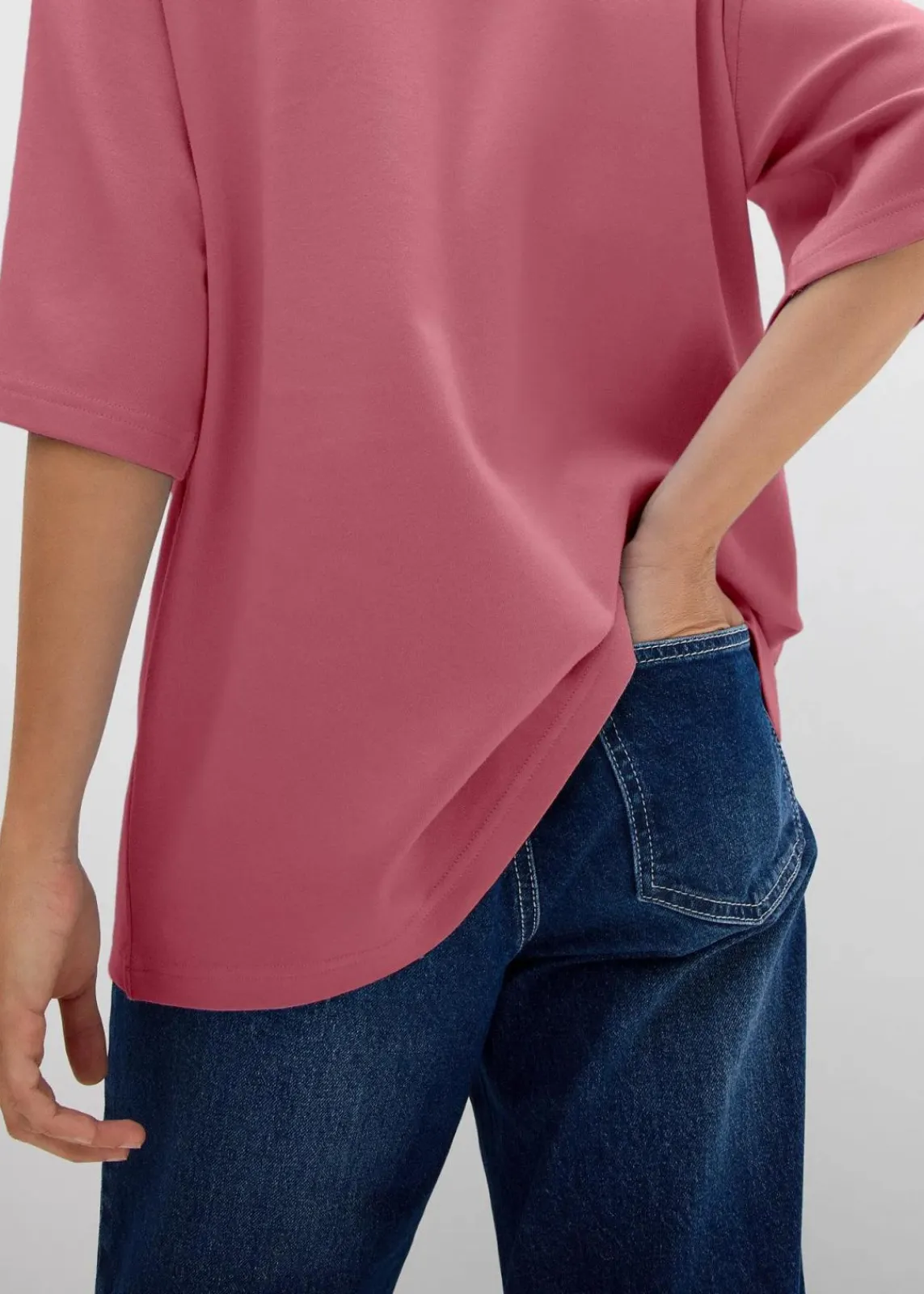 bonprix Basics|Shirts & Tops^Oversize-Shirt aus reiner schwerer Bio-Baumwolle softbeere