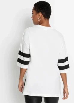 bonprix Shirts & Tops|Nachhaltigere Materialien^Oversize-Shirt aus reiner Bio-Baumwolle weiß/schwarz bedruckt