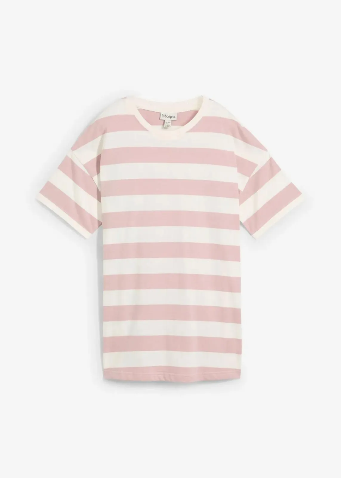 bonprix Basics|Shirts & Tops^Oversize-Shirt aus reiner Bio-Baumwolle mattrosa/wollweiß