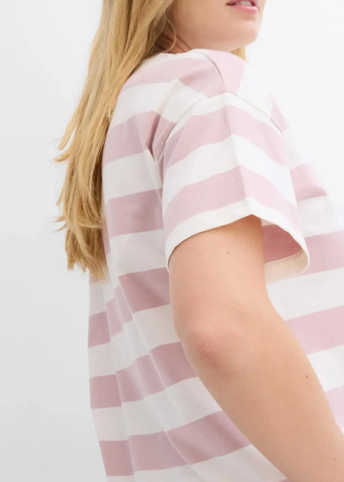 bonprix Basics|Shirts & Tops^Oversize-Shirt aus reiner Bio-Baumwolle mattrosa/wollweiß