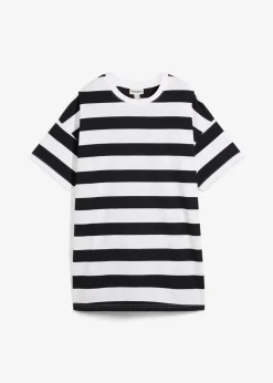 bonprix Nachhaltigere Materialien|Shirts & Tops^Oversize-Shirt aus reiner Bio-Baumwolle schwarz/weiß gestreift