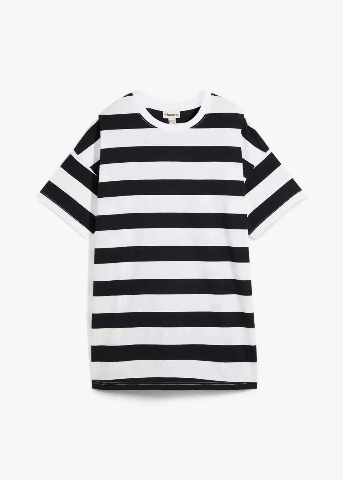 bonprix Nachhaltigere Materialien|Shirts & Tops^Oversize-Shirt aus reiner Bio-Baumwolle schwarz/weiß gestreift