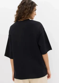 bonprix Nachhaltigere Materialien|Shirts & Tops^Oversize-Shirt aus reiner schwerer Bio-Baumwolle schwarz