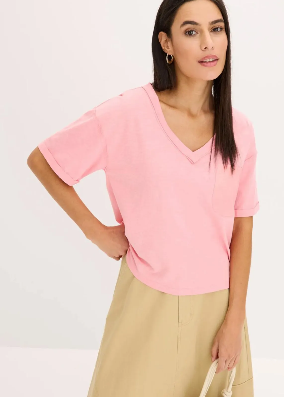 bonprix Shirts & Tops^Oversize-Shirt aus reiner Baumwolle softrosa