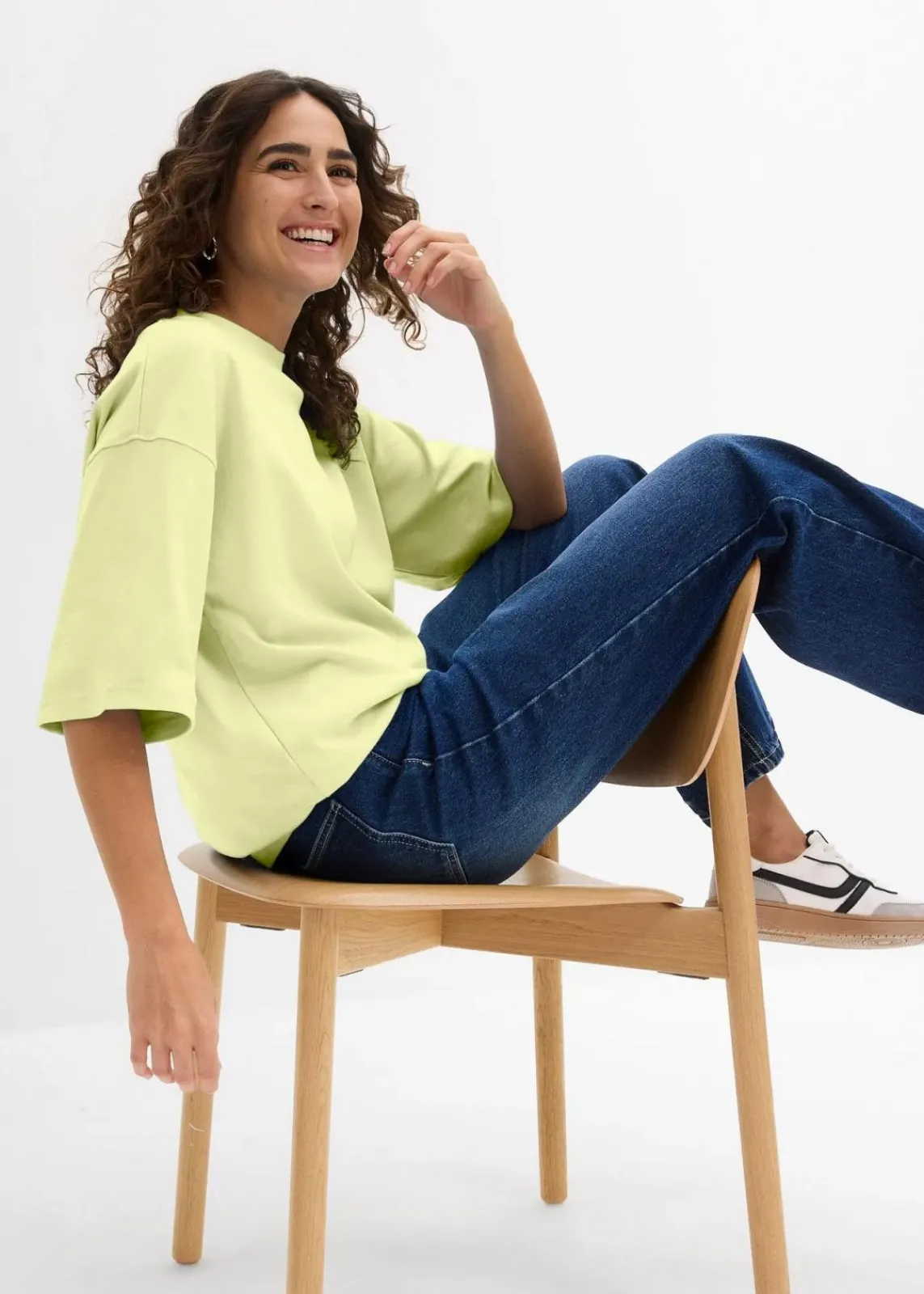 bonprix Nachhaltigere Materialien|Shirts & Tops^Oversize-Shirt aus reiner schwerer Bio-Baumwolle zitronensorbet