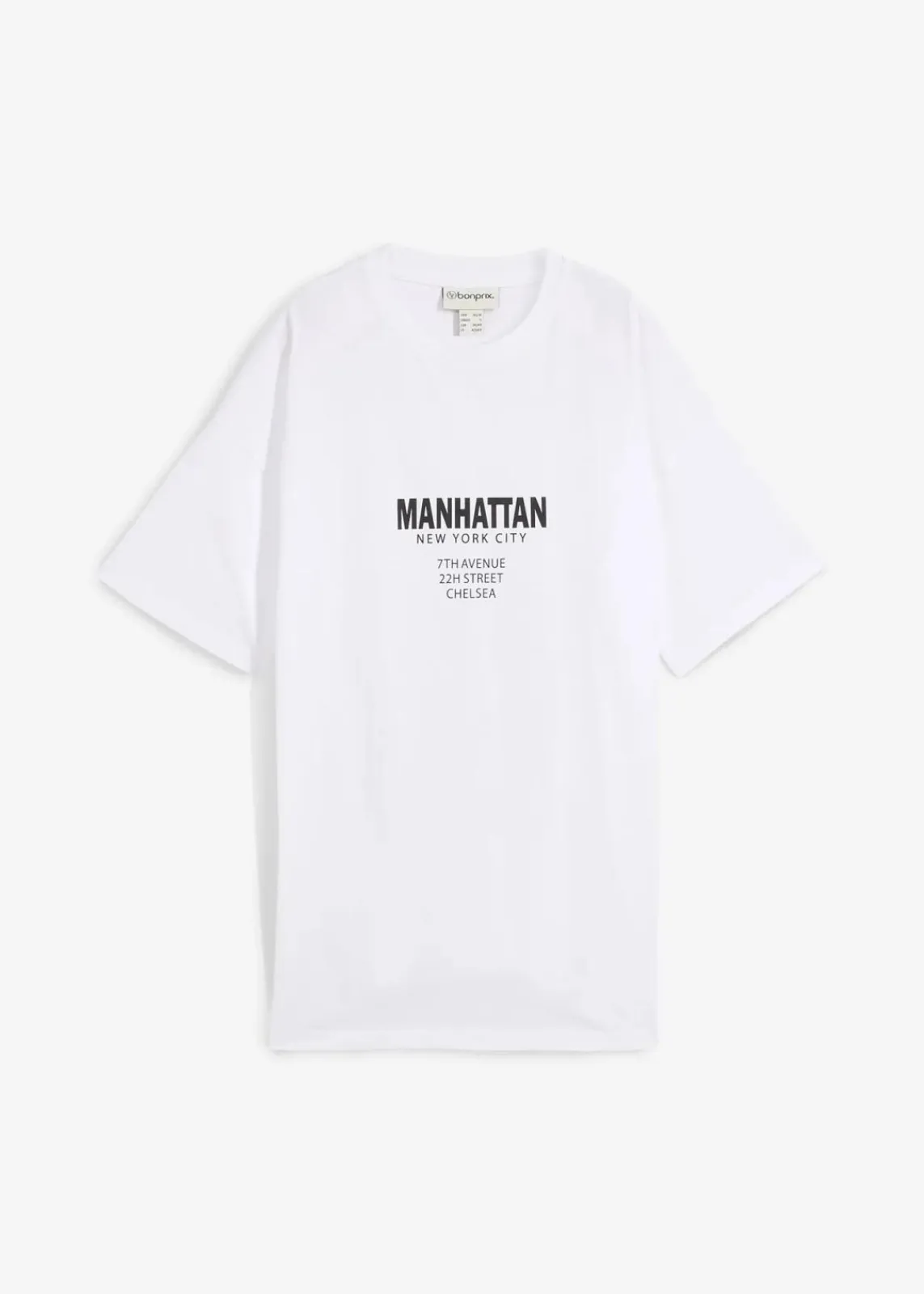 bonprix Nachhaltigere Materialien|Shirts & Tops^Oversize-Shirt aus reiner Bio-Baumwolle weiß bedruckt