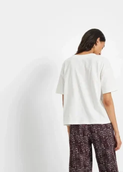 bonprix Nachhaltigere Materialien|Shirts & Tops^Oversize-Shirt aus reiner Bio-Baumwolle wollweiß