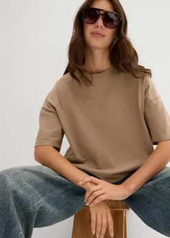 bonprix Shirts & Tops|Nachhaltigere Materialien^Oversize-Shirt aus reiner Bio-Baumwolle schilfbeige used