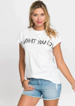 bonprix Shirts & Tops|Nachhaltigere Materialien^Oversize-Shirt aus reiner Bio-Baumwolle weiß Statement