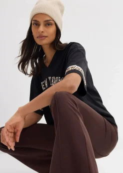 bonprix Nachhaltigere Materialien|Shirts & Tops^Oversize-Shirt aus reiner Bio-Baumwolle schwarz leo