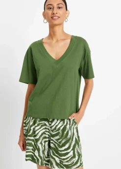 bonprix Nachhaltigere Materialien|Shirts & Tops^Oversize-Shirt aus reiner Bio-Baumwolle forstgrün
