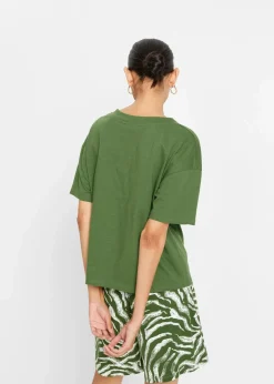 bonprix Nachhaltigere Materialien|Shirts & Tops^Oversize-Shirt aus reiner Bio-Baumwolle forstgrün