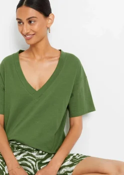 bonprix Nachhaltigere Materialien|Shirts & Tops^Oversize-Shirt aus reiner Bio-Baumwolle forstgrün