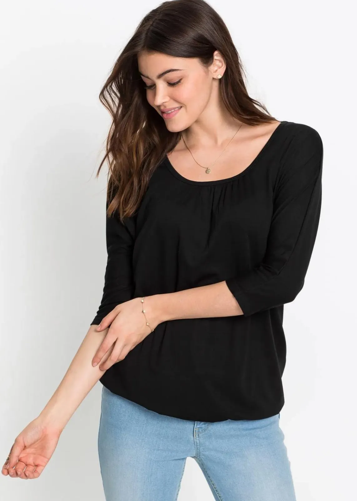 bonprix Shirts & Tops^Oversize-Shirt aus Viskose-Mix schwarz