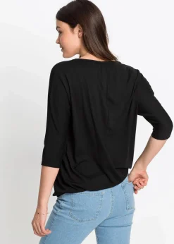bonprix Shirts & Tops^Oversize-Shirt aus Viskose-Mix schwarz