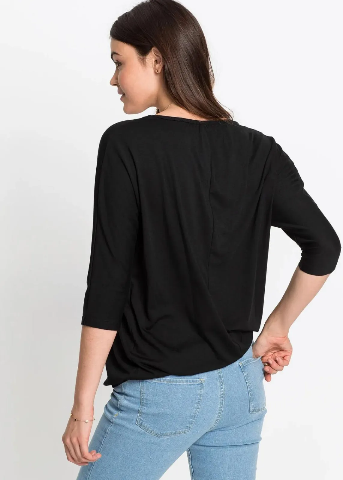 bonprix Shirts & Tops^Oversize-Shirt aus Viskose-Mix schwarz