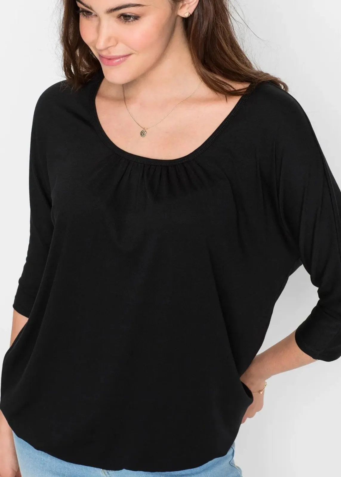 bonprix Shirts & Tops^Oversize-Shirt aus Viskose-Mix schwarz